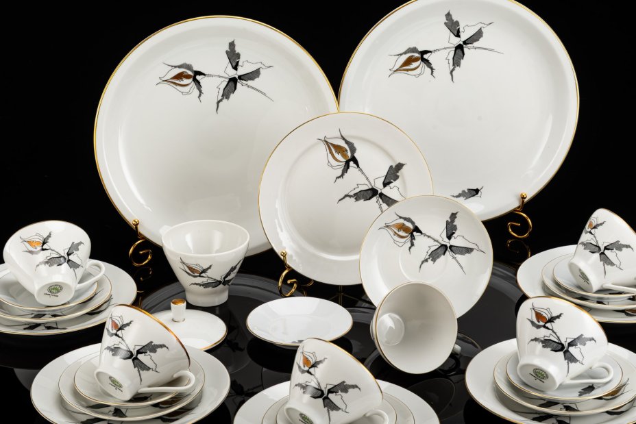 Сервиз чайный "Золотая роза" без чайника на 6 персон (27 предметов)