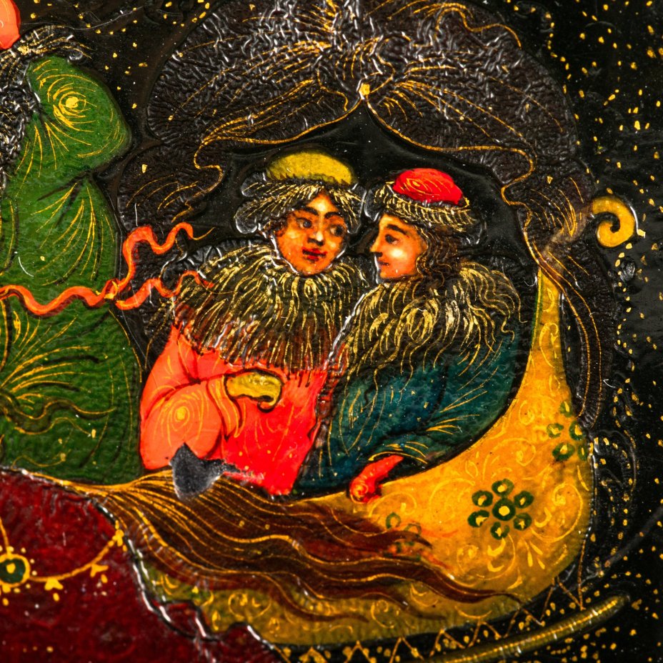 Шкатулка "Тройка", автор Анна Михайловна Бороздина, папье-маше, роспись, лак, Палех, СССР, 1940-1960 гг., Палех