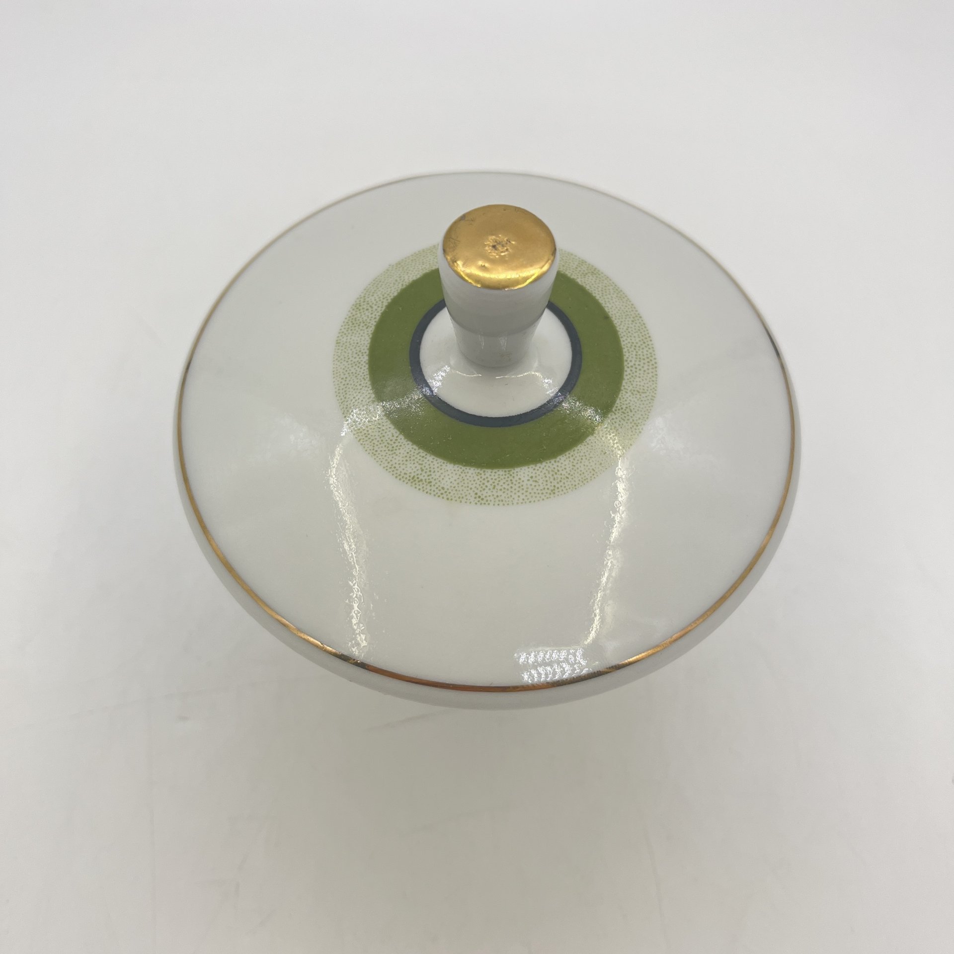 Сахарница с геометрическим декором в зеленом оттенке