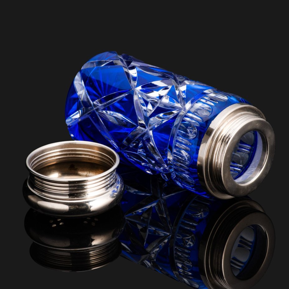 Солонка, хрусталь, гранение, металл, серебрение, Württembergische Metallwarenfabrik (WMF), Württembergische Metallwarenfabrik (WMF)