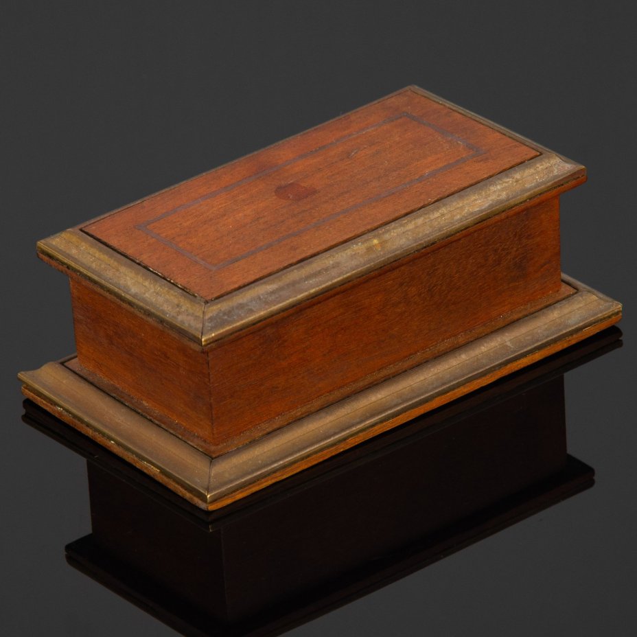 Шкатулка для марок (марочница), дерево, металл, Западная Европа, 1920-1950 гг.