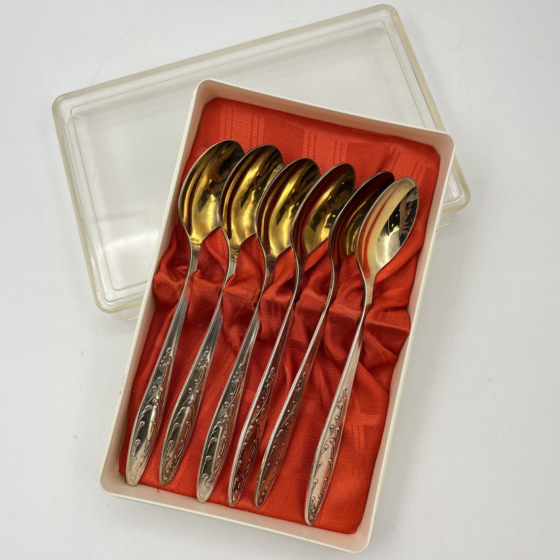 Набор чайных ложек "Пламя" на 6 персон, в футляре