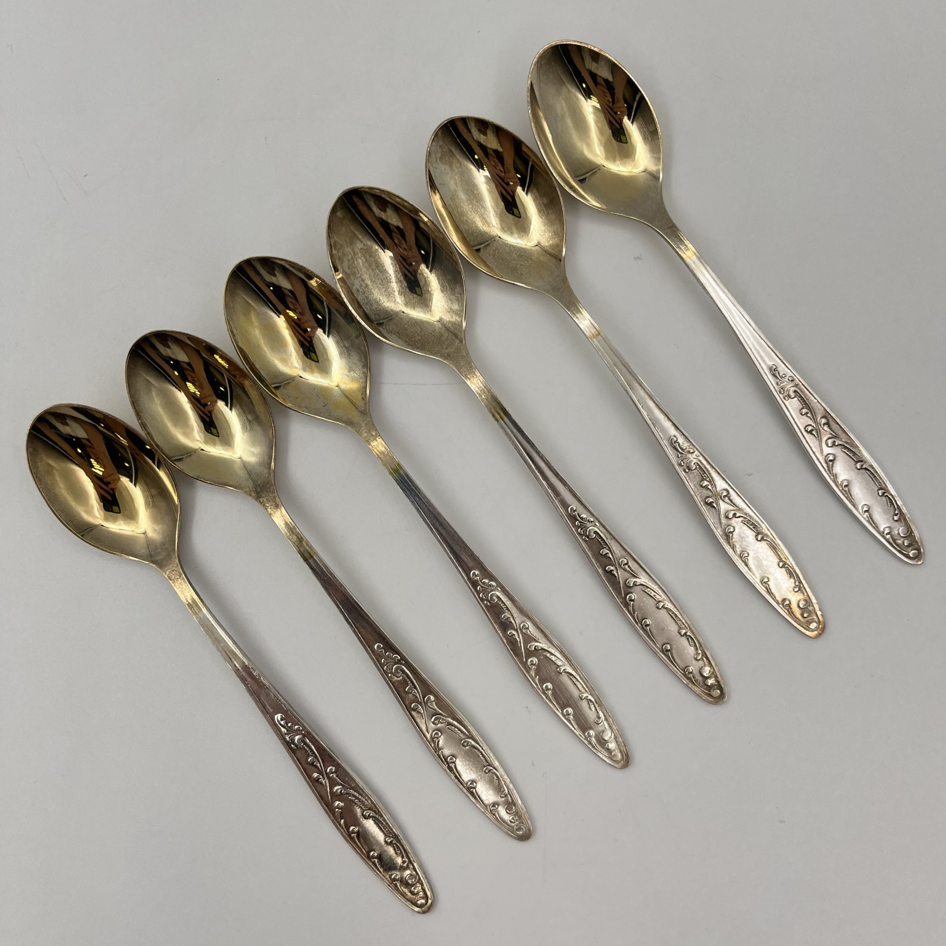 Набор чайных ложек "Пламя" на 6 персон, в футляре