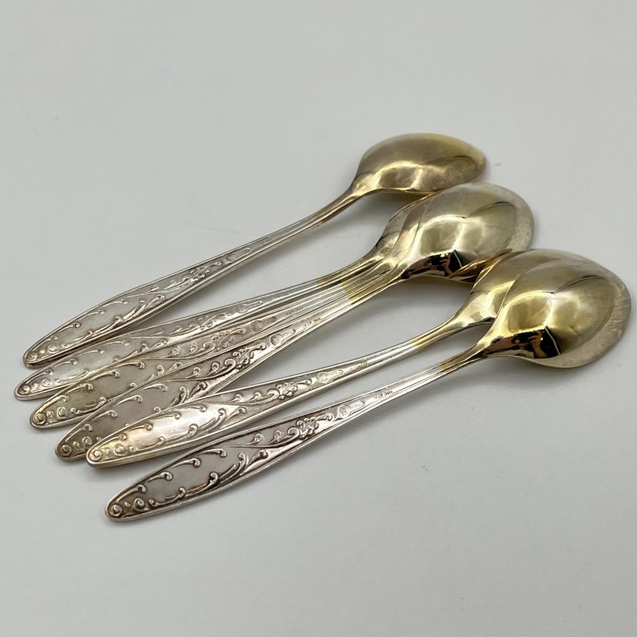 Набор чайных ложек "Пламя" на 6 персон, в футляре