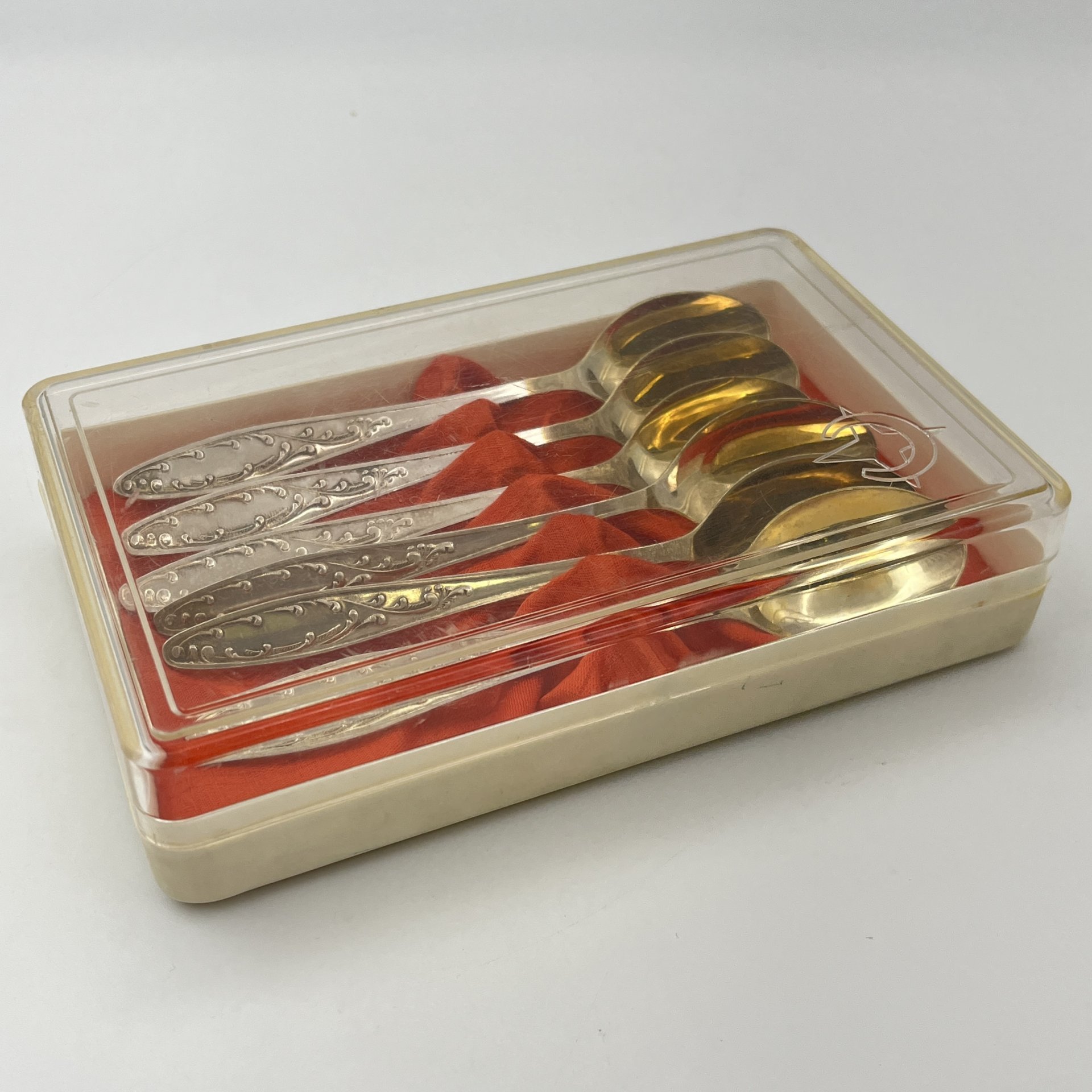 Набор чайных ложек "Пламя" на 6 персон, в футляре
