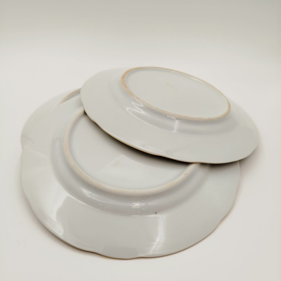 Набор из 6-ти десертных  тарелок с цветочным декором, "Gebrüder Benedikt", фарфор, деколь, золочение, Чехословакия, 1960-1990 гг.