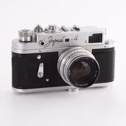 Фотоаппарат "Зоркий-4" с объективом "Юпитер-8" в оригинальном кофре, Красногорский механический завод (КМЗ)