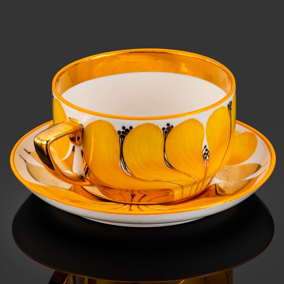 Чайная пара "Желтый цветок", Таллиннский художественно-производственный комбинат "ARS"