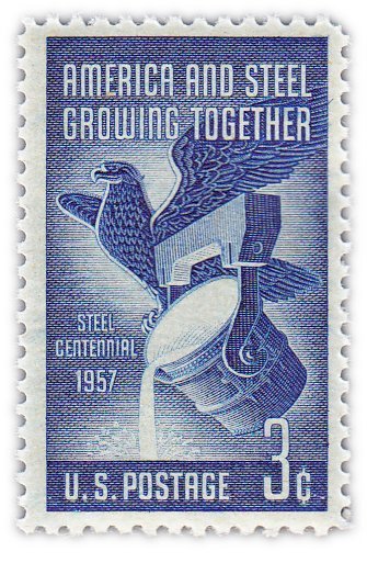 США 3 цента 1957 "Сталеплавильное производство в США"