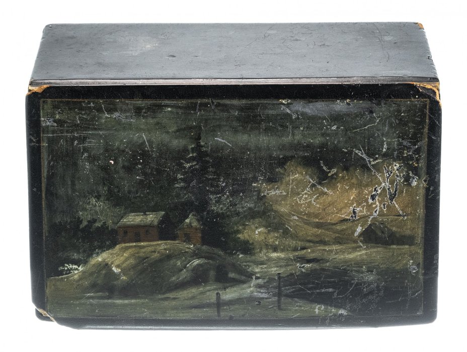 Шкатулка лаковая "Зимняя ночь", папье-маше, роспись,  СССР, 1960-1980 гг.