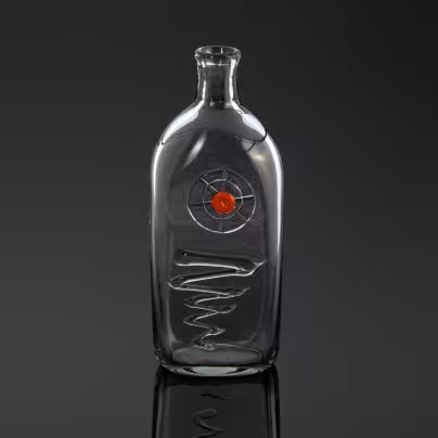 Бутылка с рельефными элементами на тулове