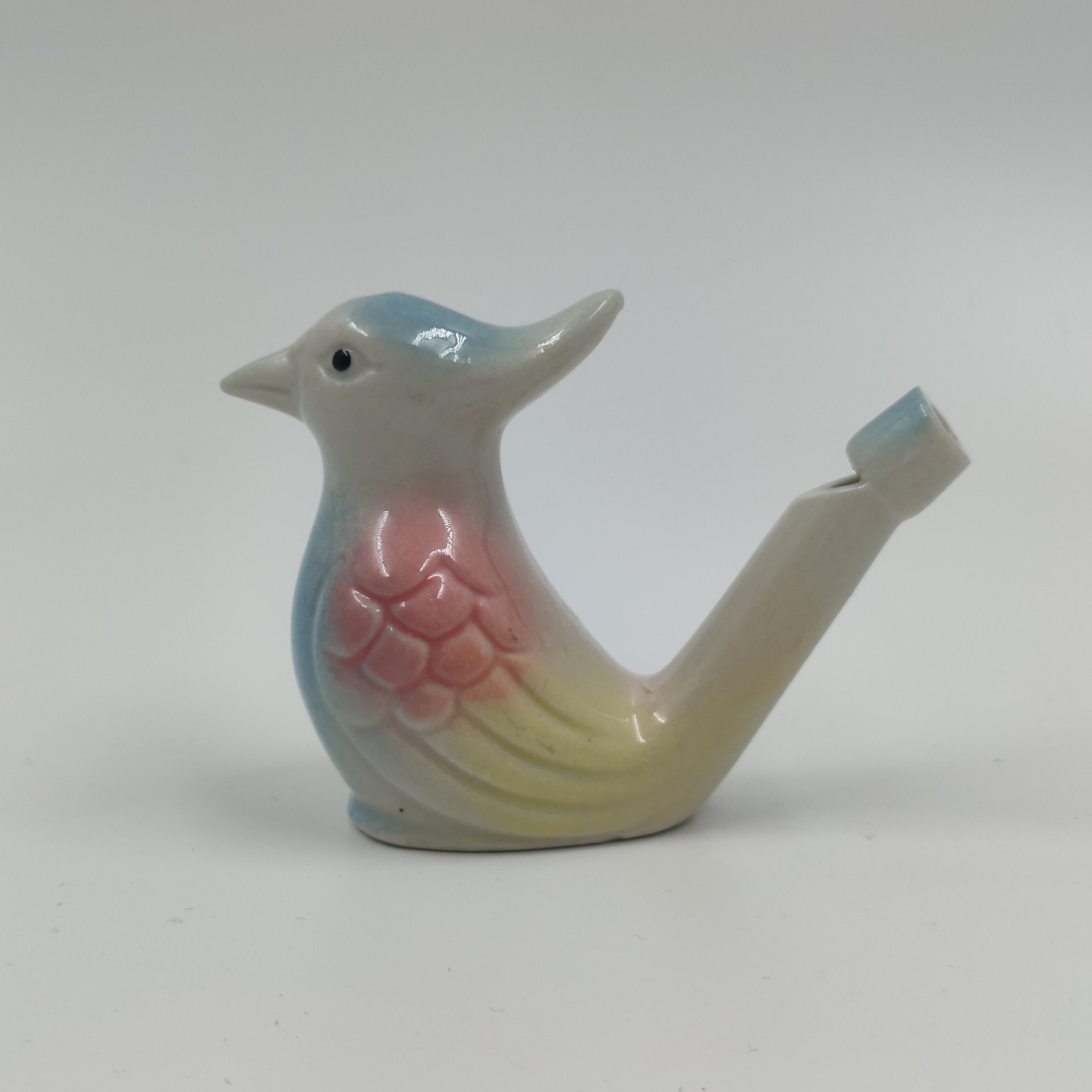 Игрушка-свистулька "Соловей", фарфор, аэрография, роспись, СССР, 1970-1990 гг.