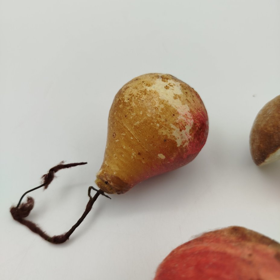 Набор из 3-х елочных игрушек "Яблоко, груша и гриб"