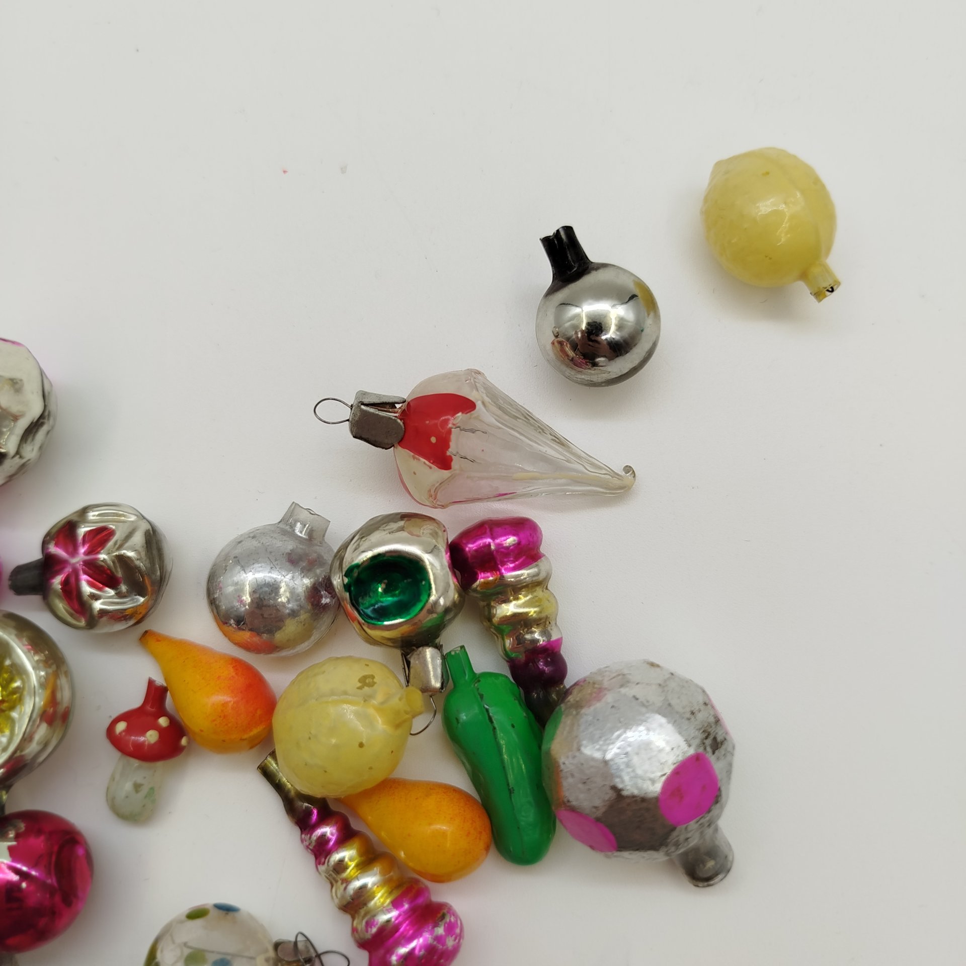 Набор ёлочных игрушек "Малютка", стекло, металл, СССР, 1960-1980 гг.