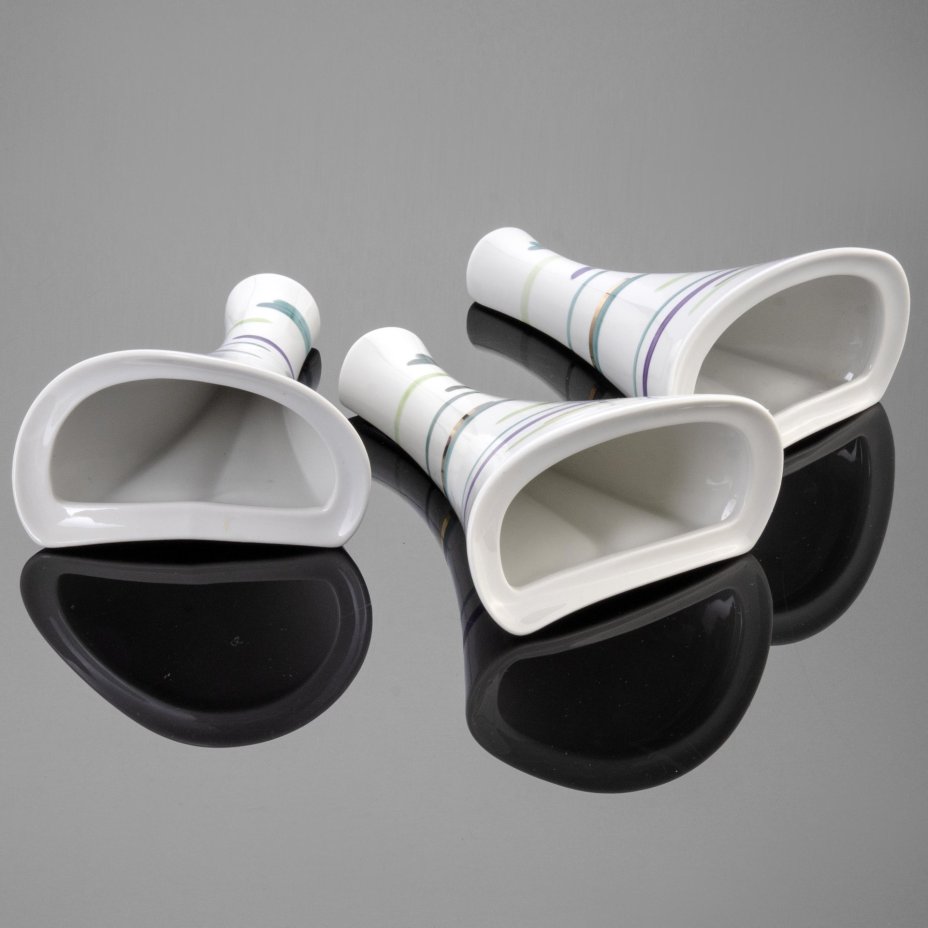 Набор кашпо "Березка" (3 шт.), фарфор, роспись, золочение, Ленинградский фарфоровый завод (ЛФЗ), СССР, 1955-1957 гг., Ленинградский фарфоровый завод (ЛФЗ)