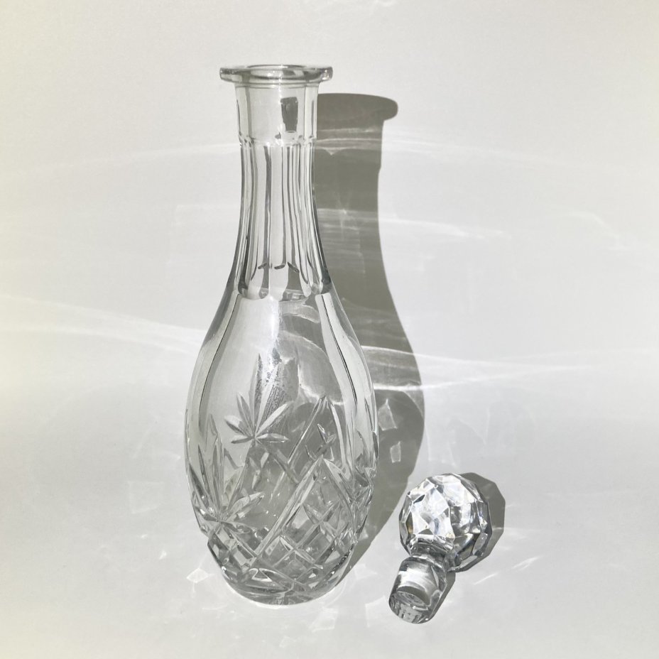 Графин (штоф) с пробкой, хрусталь, алмазная грань, Западная Европа, 1970-1990 гг.