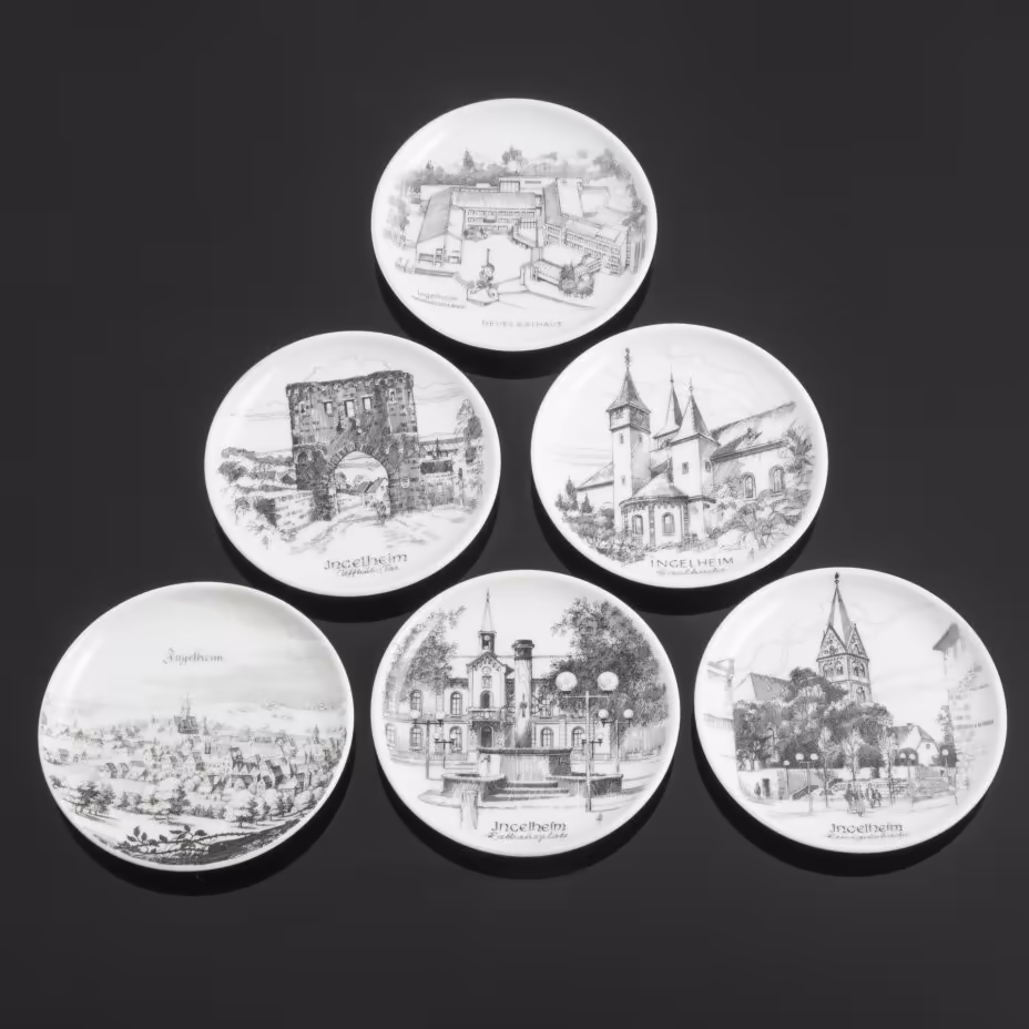 Набор розеток с видами Ингельхайма (6 предметов), Gegr Uhlenhorst