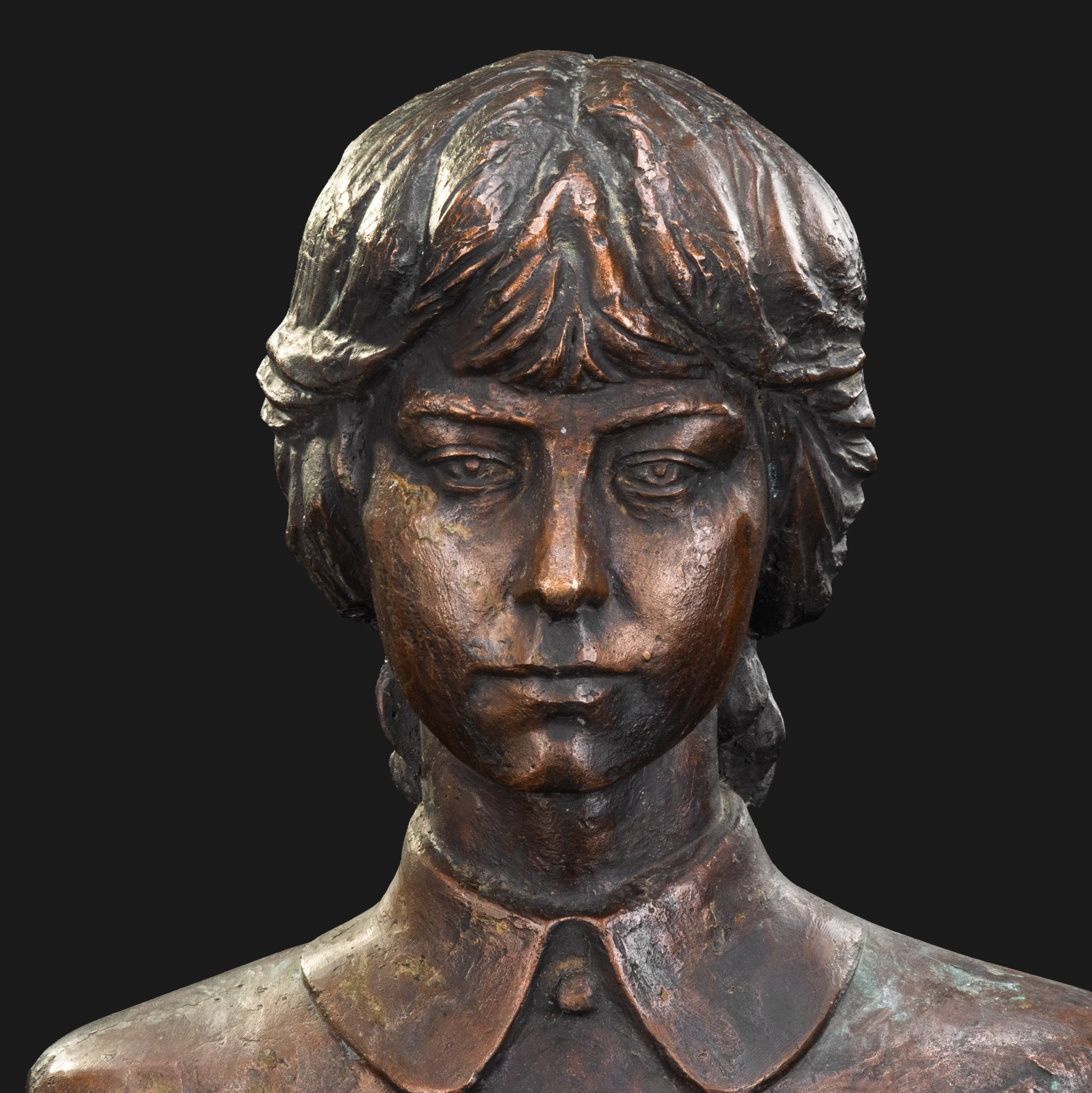 Бюст "Гимназистка", неизвестный скульптор, бронза, СССР, 1930-1940 гг.