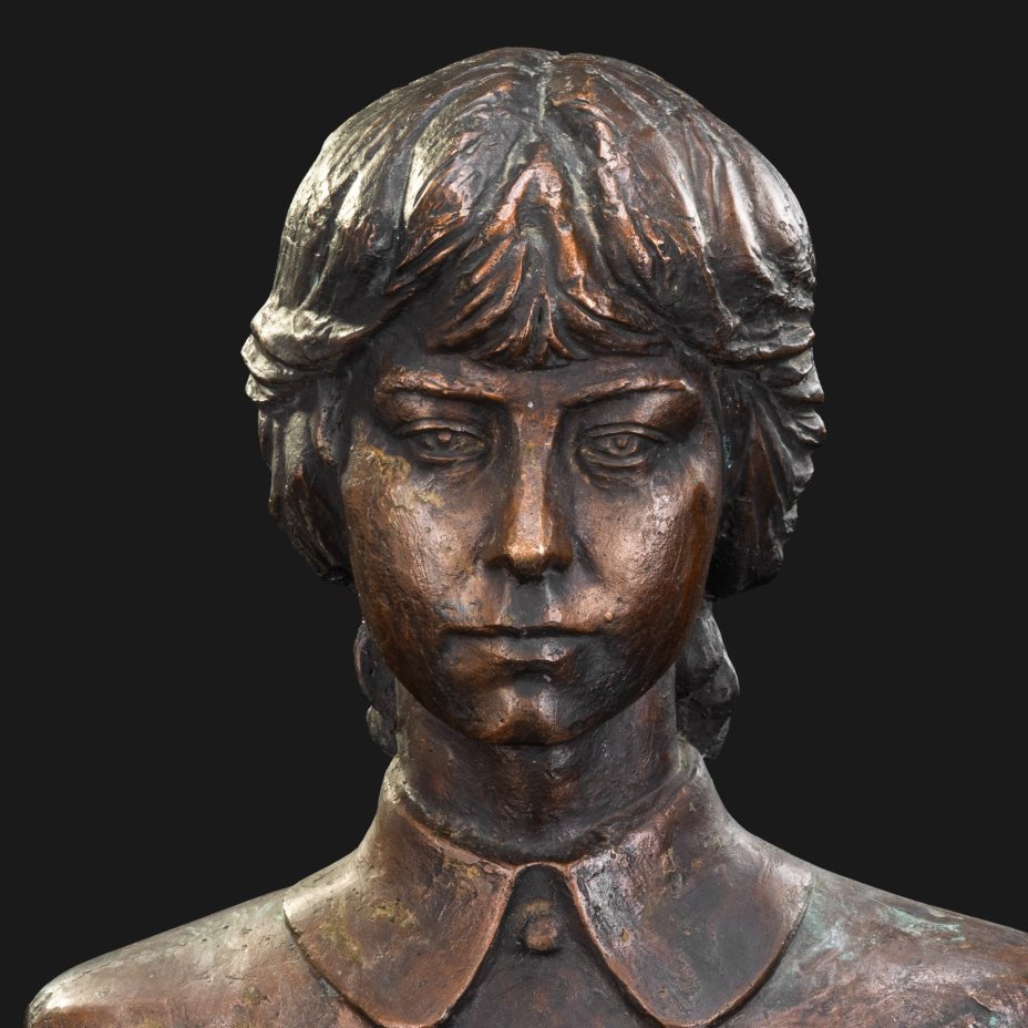 Бюст "Гимназистка", неизвестный скульптор, бронза, СССР, 1930-1940 гг.