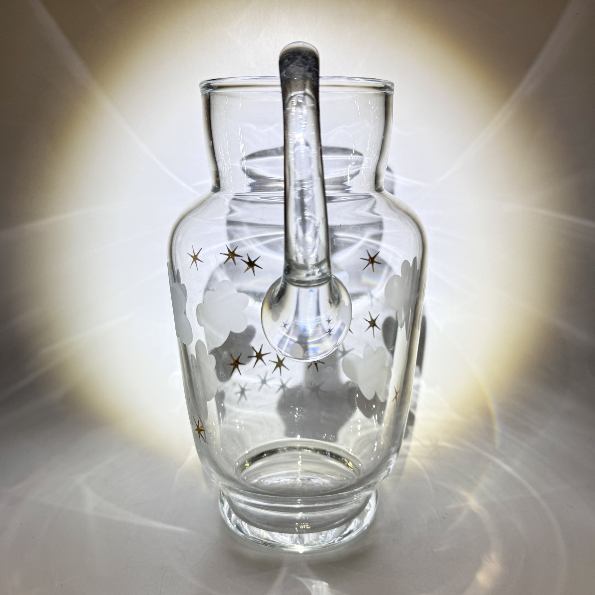 Кувшин "Облачка", стекло, матирование, золочение, Bohemia Crystal (Bohemia Glass), Чехословакия, 1970-1990 гг.