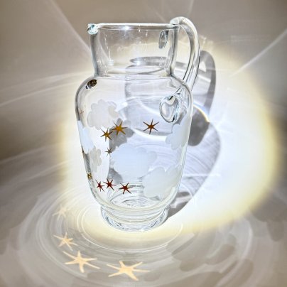 Кувшин "Облачка", стекло, матирование, золочение, Bohemia Crystal (Bohemia Glass), Чехословакия, 1970-1990 гг., Bohemia Crystal (Bohemia Glass)