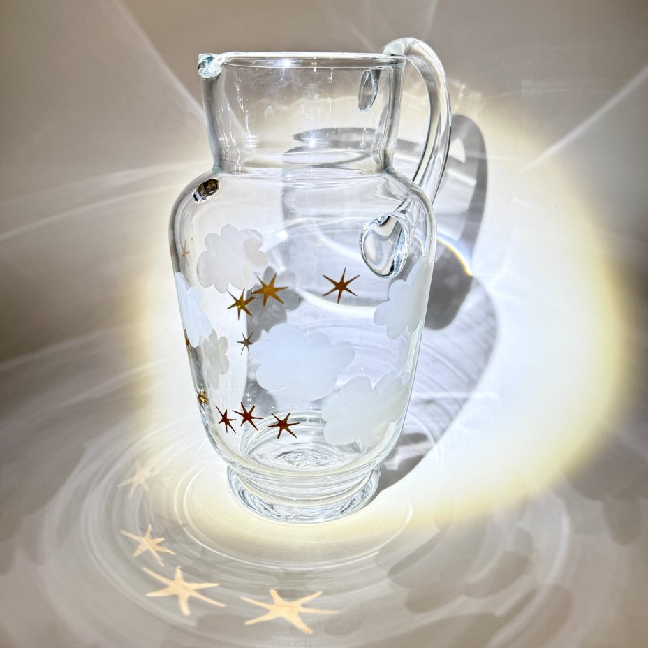 Кувшин "Облачка", стекло, матирование, золочение, Bohemia Crystal (Bohemia Glass), Чехословакия, 1970-1990 гг., Bohemia Crystal (Bohemia Glass)