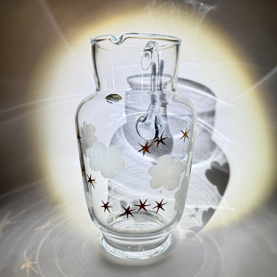 Кувшин "Облачка", стекло, матирование, золочение, Bohemia Crystal (Bohemia Glass), Чехословакия, 1970-1990 гг., Bohemia Crystal (Bohemia Glass)