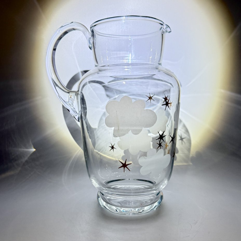 Кувшин "Облачка", стекло, матирование, золочение, Bohemia Crystal (Bohemia Glass), Чехословакия, 1970-1990 гг., Bohemia Crystal (Bohemia Glass)