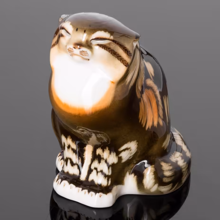 Статуэтка "Дикий кот" ("Манул"), Ленинградский фарфоровый завод (ЛФЗ)