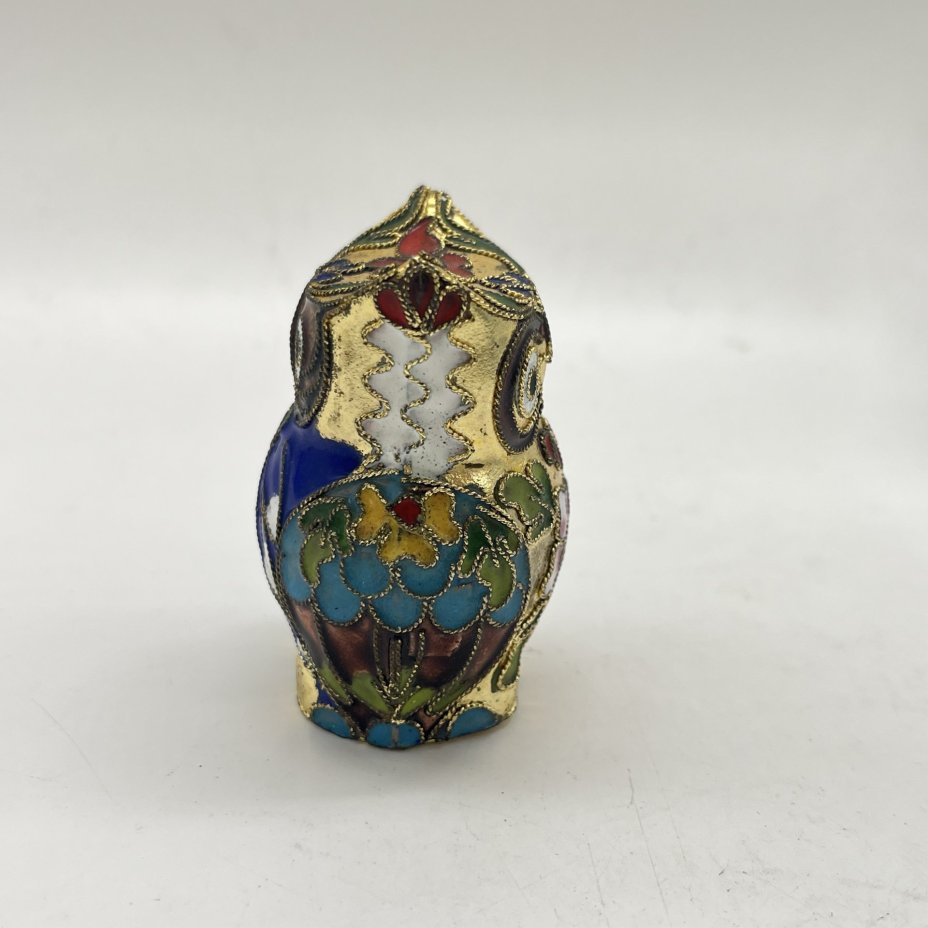 Статуэтка "Сова" двусторонняя, латунь, перегородчатая эмаль (клуазоне), Китай, 1970-1990 гг.