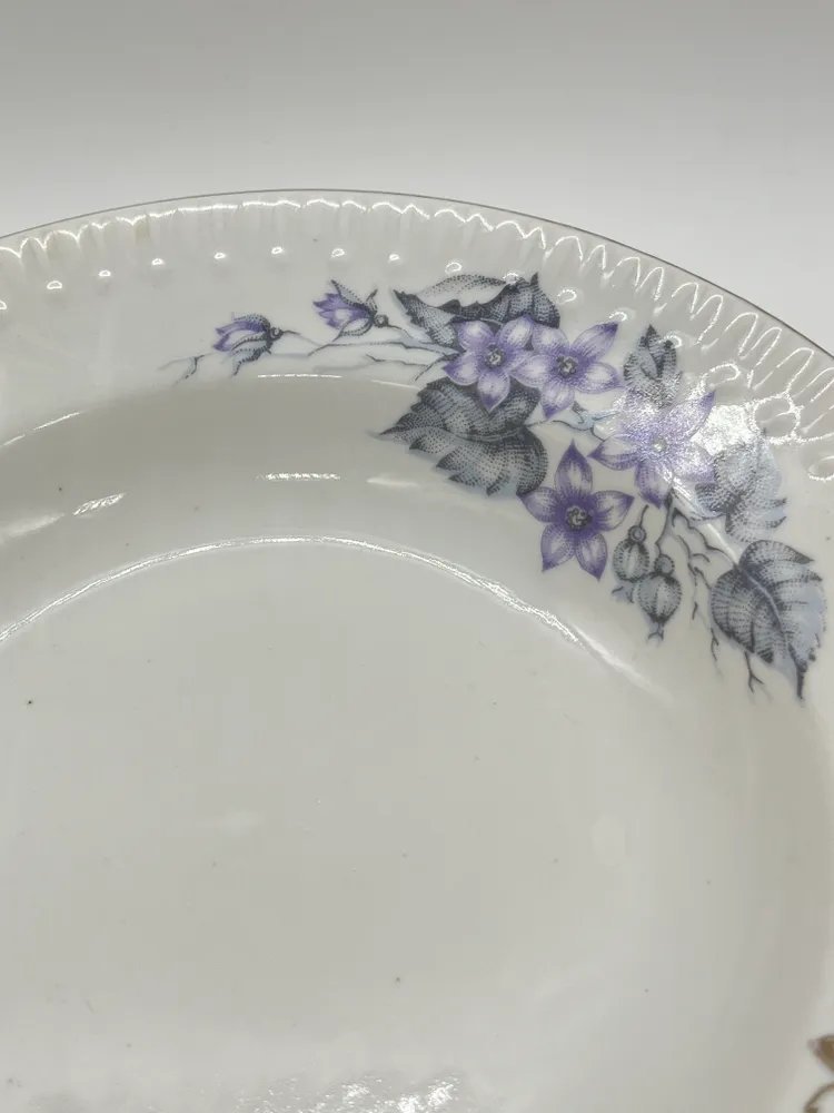 Набор из 3-х суповых тарелок с цветочным декором, фарфор, Городницкий фарфоровый завод, СССР, 1970-2000 гг.