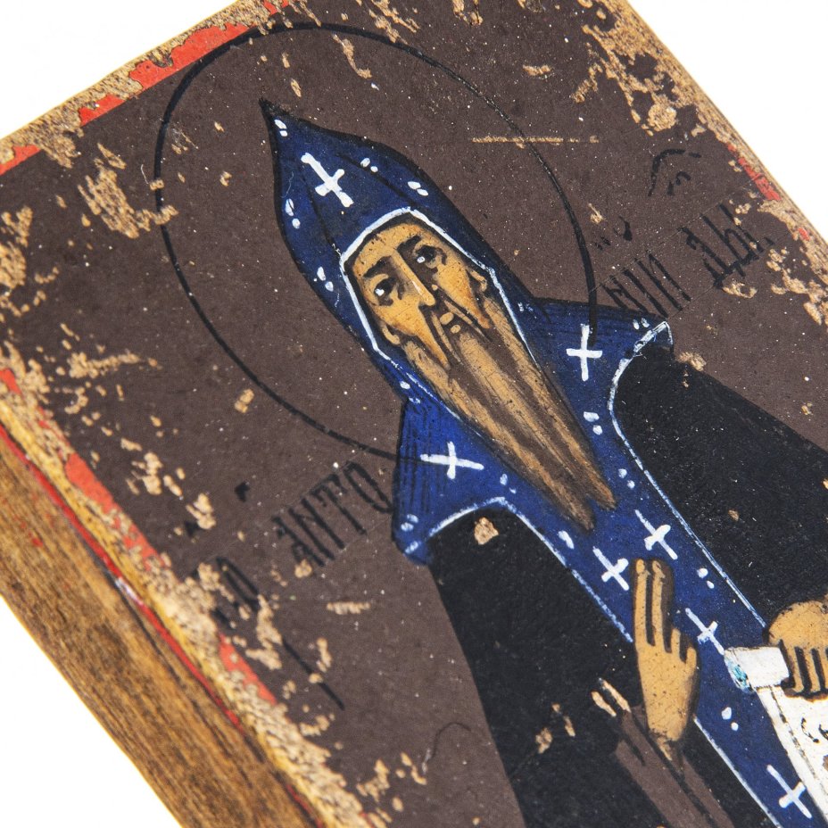 Икона "Святой Антоний Великий", дерево, Российская Империя, 1850-1900 гг.