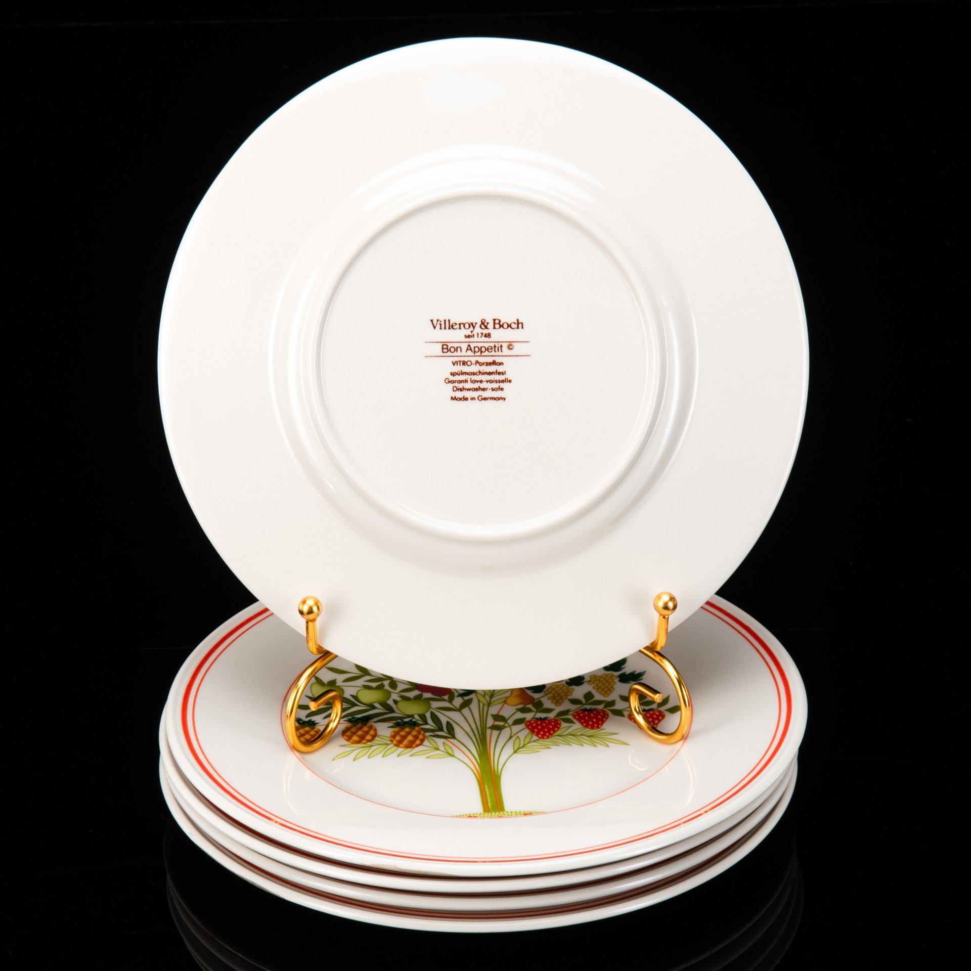 Набор десертных тарелок на 5 персон, коллекция Bon Appetit, фарфор, vitro, Villeroy & Boch, Германия, 1983-1989 гг.