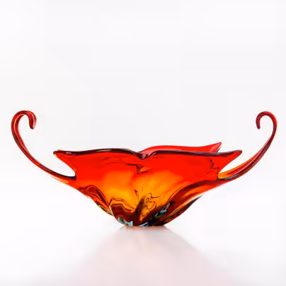 Роскошная рубиновая ваза для десертов (фруктовница), Murano