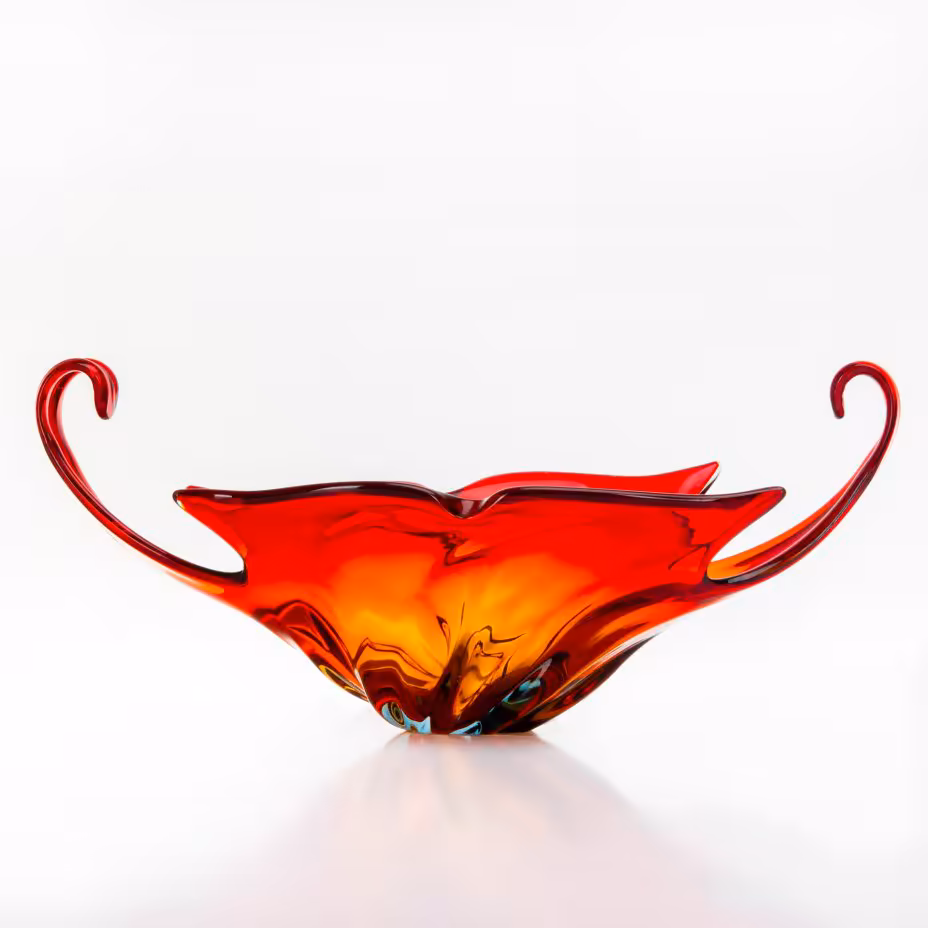 Роскошная рубиновая ваза для десертов (фруктовница), Murano