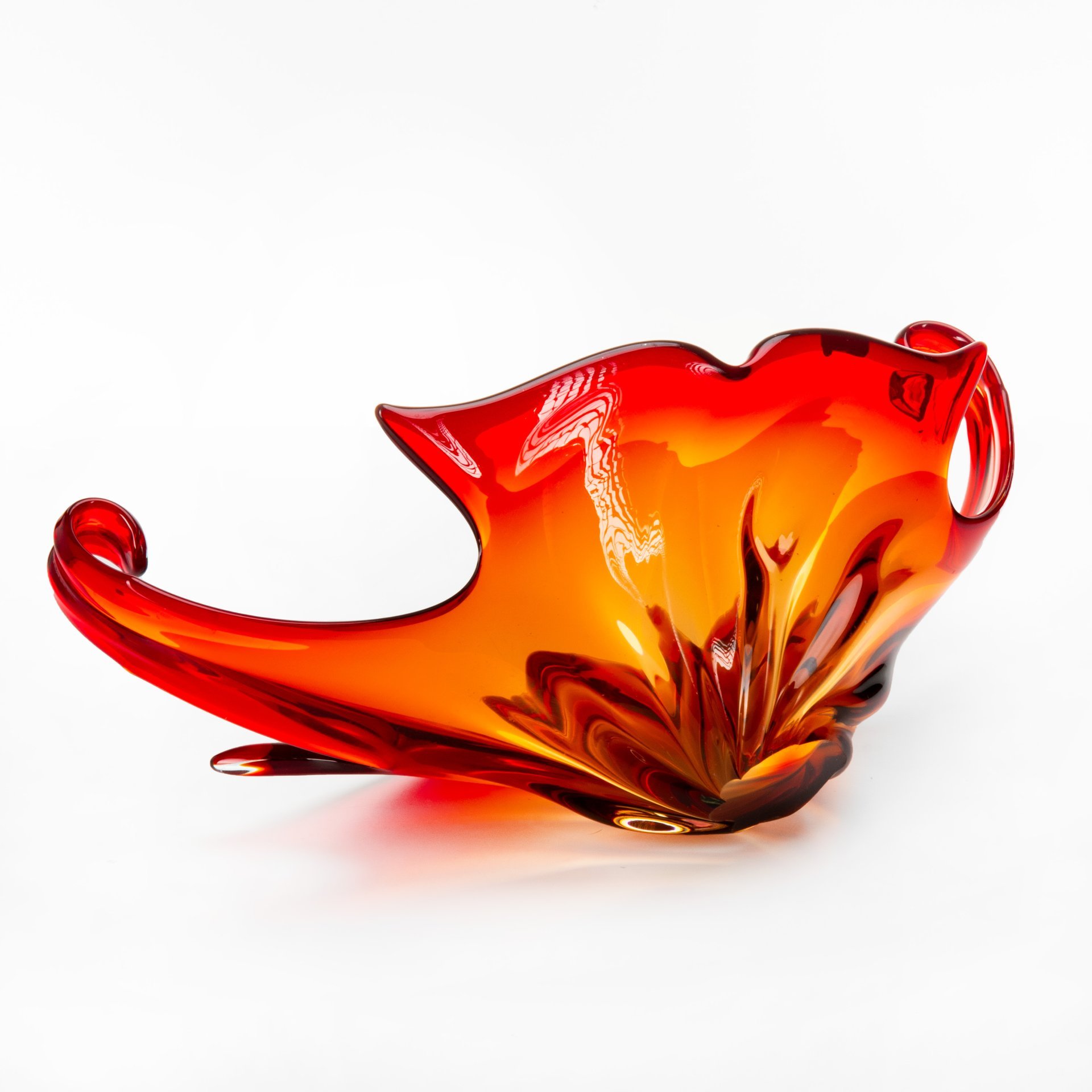 Роскошная рубиновая ваза для десертов (фруктовница), Murano