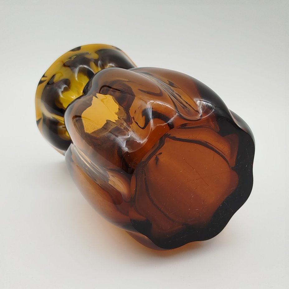 Ваза "Мешочек" темно-янтарного оттенка