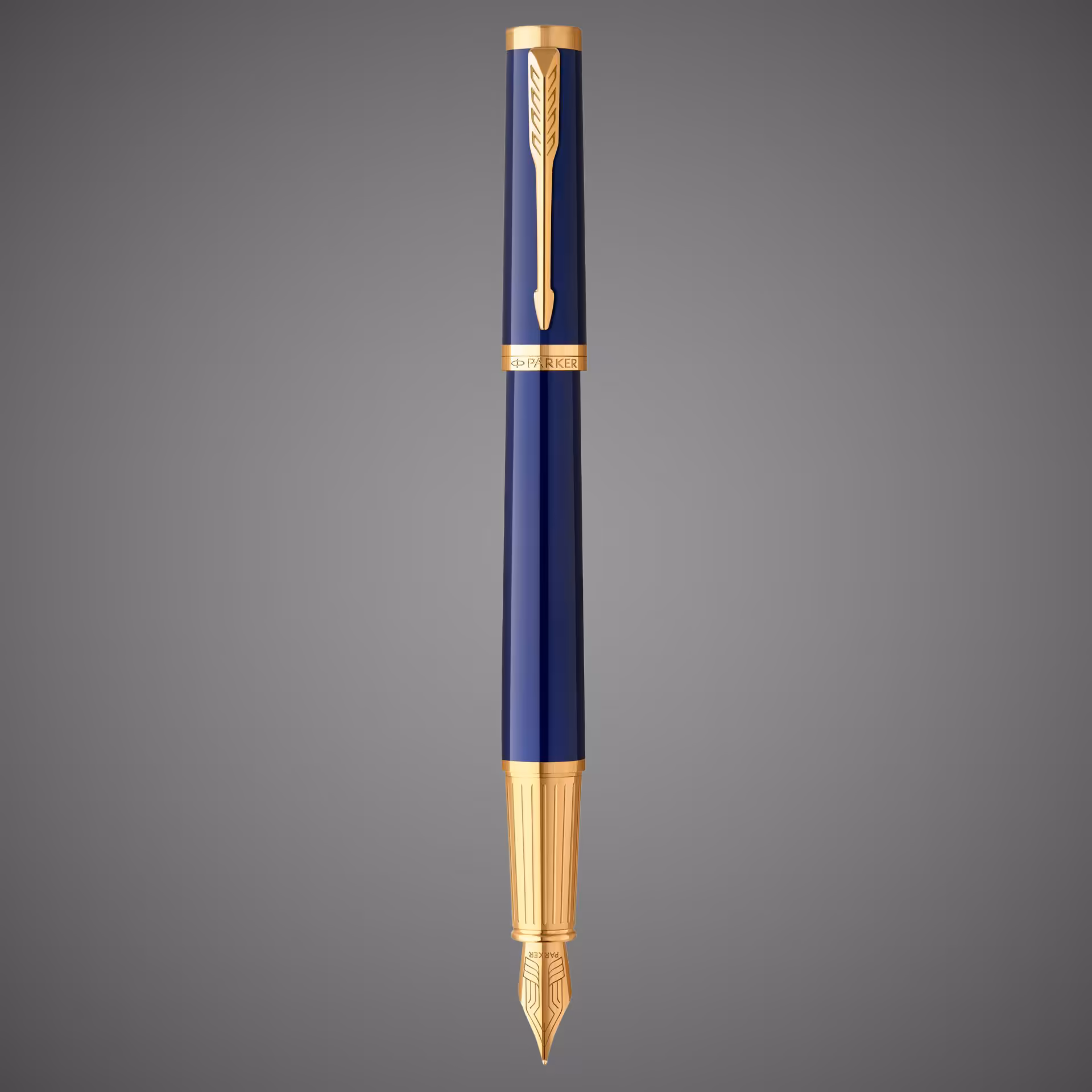 Перьевая ручка Parker "Ingenuity Blue GT" перо: F, цвет чернил: blue/black, в подарочной упаковке.