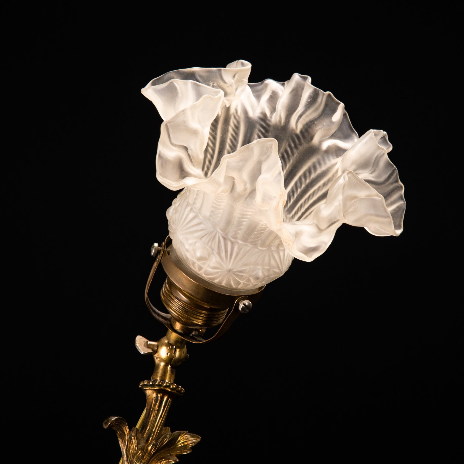 Лампа с фигурой путти, бронза, стекло, Западная Европа, 1890-1920 гг.