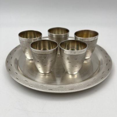 Набор для крепких напитков "Березка" из 5 стопок и подноса