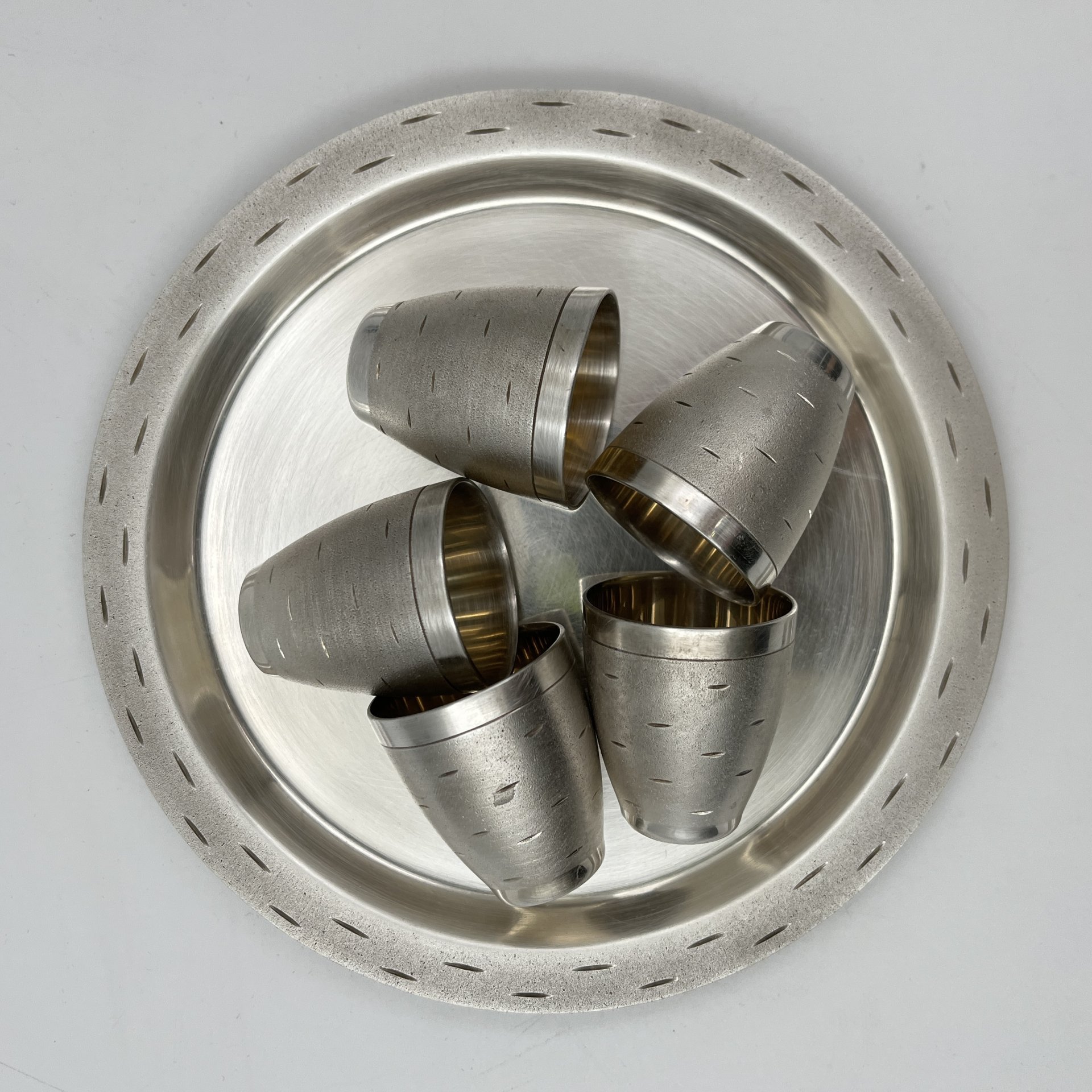 Набор для крепких напитков "Березка" из 5 стопок и подноса