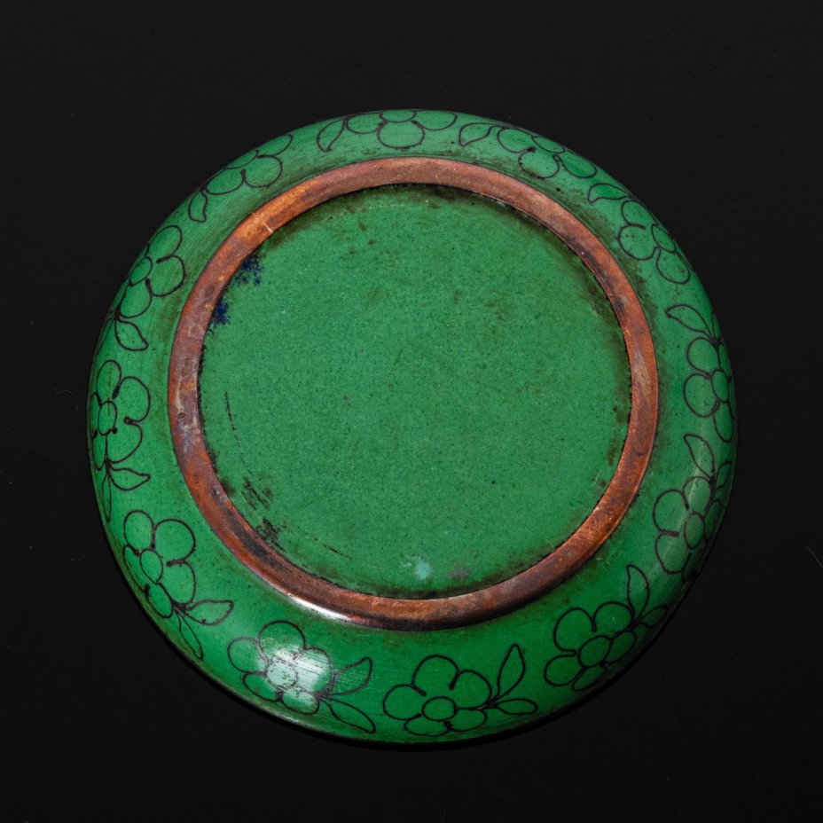 Розетка в технике клуазоне, медь, эмаль, Китай, 1950-1970 гг., Китай