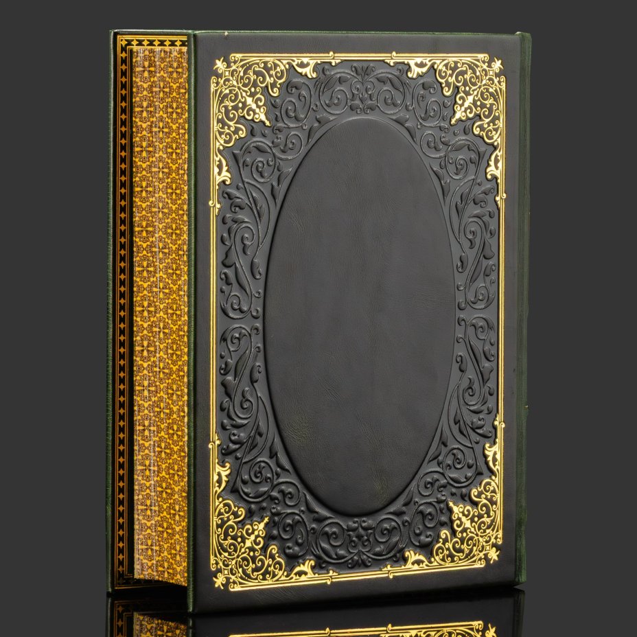 Подарочный набор "Святое Евангелие" с иконой Ангел Хранитель, бумага, кожаный переплет, тиснение, золочение, обрез с принтом; дерево, металл, серебрение; в подарочном коробе с бархатным ложеменом, обтянутом кожей и бархатной подарочной упаковке