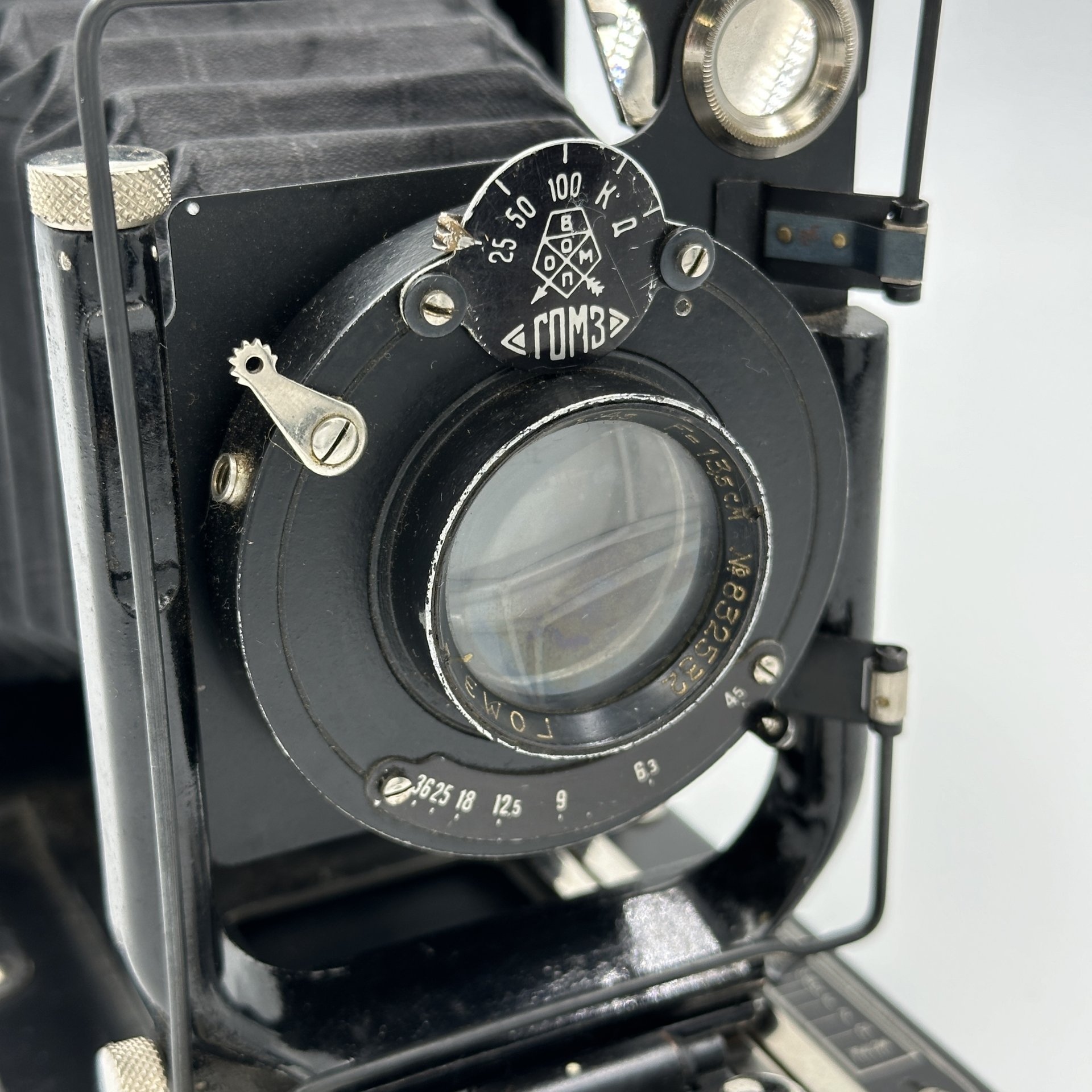 Фотоаппарат пластиночный "Фотокор-1" с объективом «Ортагоз» 4,5/135 ., Государственный оптико-механический завод имени ОГПУ (ГОМЗ)