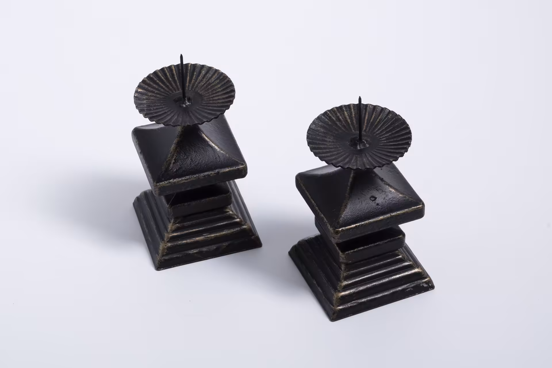 Подсвечники парные геометрической формы, сплав металла, крашение, СССР, 1970-1990 гг.