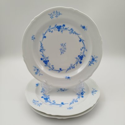 Набор из 3-х тарелок с нежным цветочным декором, узор "Chantilly Brindille", Georges Boyer, фарфор, деколь, Limoges, Франция, 1960-1980 гг.