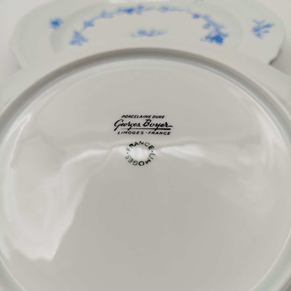 Набор из 3-х тарелок с нежным цветочным декором, узор "Chantilly Brindille", Georges Boyer, фарфор, деколь, Limoges, Франция, 1960-1980 гг., Limoges