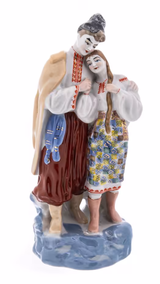 Статуэтка "Майская ночь", фарфор, роспись, Полонский ЗХК, скульптор О. Л. Жникруп, СССР, 1956-1972 гг., Полонский завод художественной керамики (Полонное ЗХК)