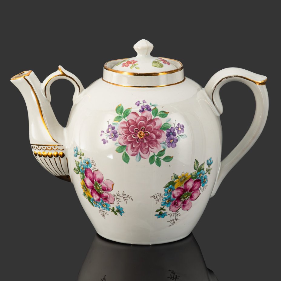 Чайник доливной с цветочным декором