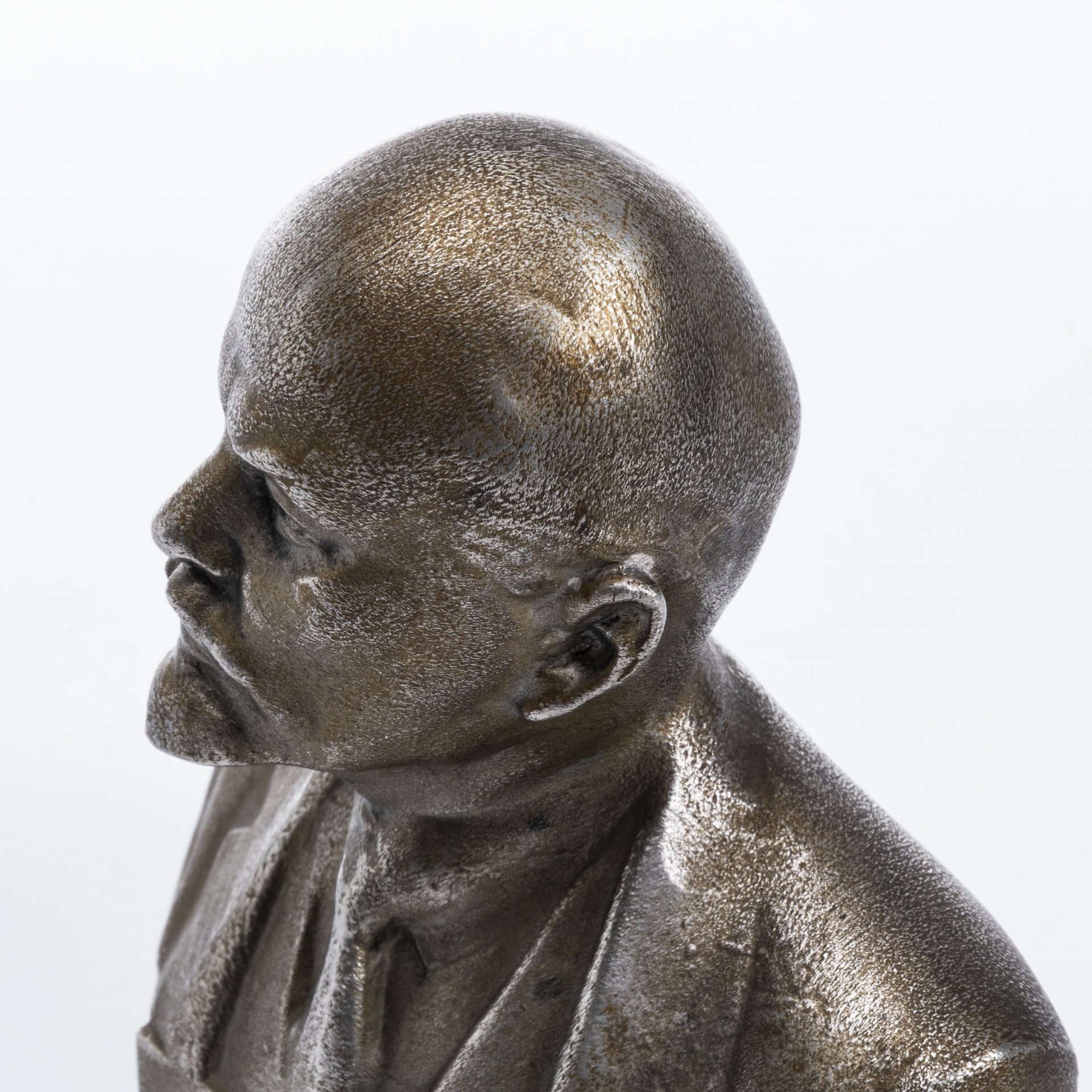 Бюст В.И. Ленина, сплав металлов, СССР, 1960-1990 гг. — фото 4